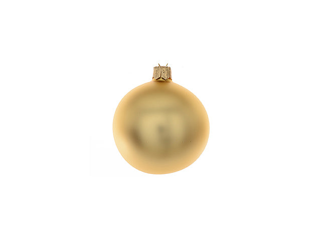 Palla di natale in vetro finitura opaca colore oro chiaro misura d.15cm