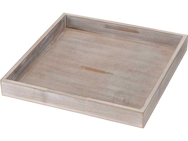 Vassoio in legno 30x30x3cm grigio