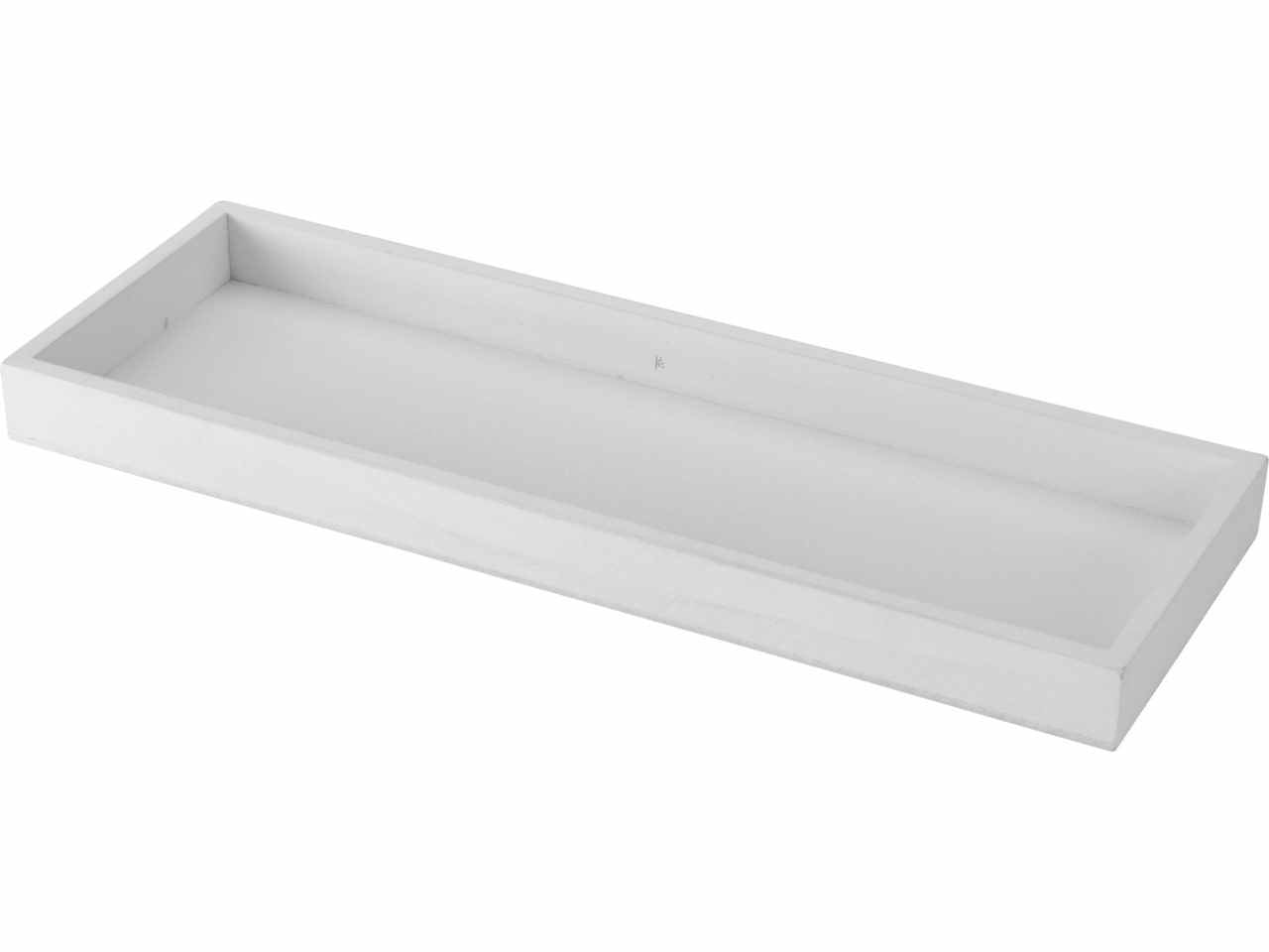 Vassoio in legno bianco 14x40cm