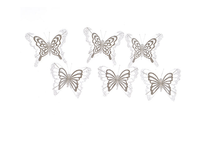 Farfalle 3 pezzi 12cm bianche 704115