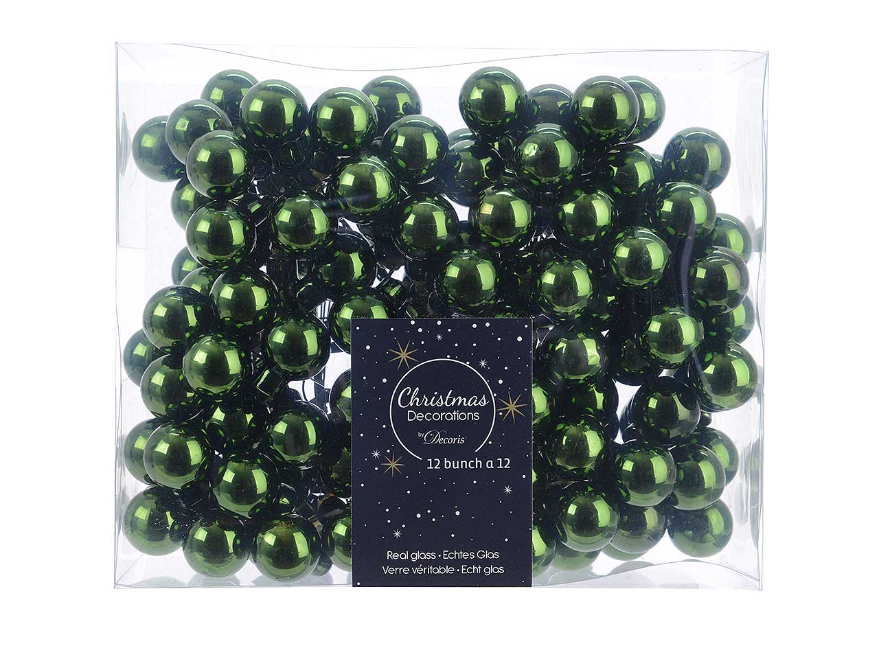 Palline natalizie verde in vetro diametro 2cm - 144 pezzi