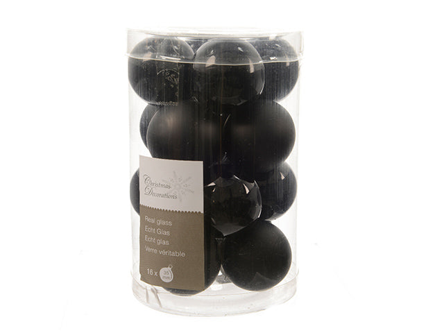 sfera vetro 3,5cm 16pz nera 010300