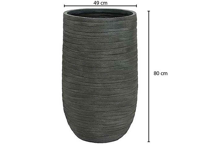 Vaso in argilla antracite 49x80cm