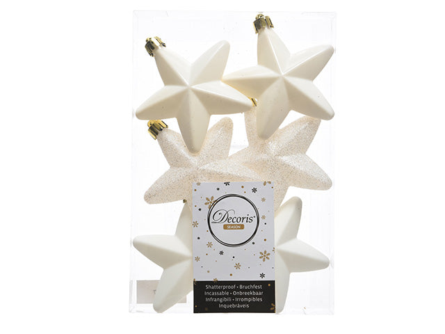 pendente natalizio stella bianco 2x7,5x7,5 - 6 pezzi