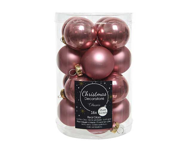 palline natalizie rosa in vetro diametro 3,5cm