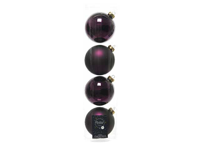 palline natalizie viola in vetro diametro 10cm