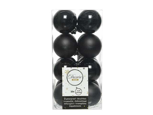 Sfera 4cm 16 pezzi nera 21716