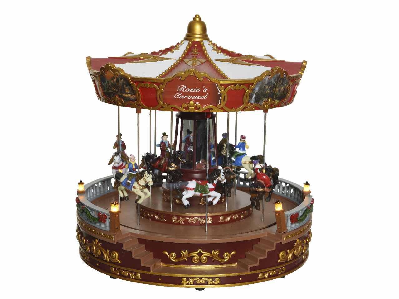 Giostrina natalizia in poliresina con led per uso interno colore multicolore misura lun.31cm x lar.31cm x alt.31cm  5mm  28