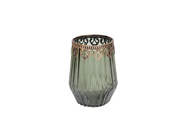 bicchiere porta tea-light verde 14cm 405040