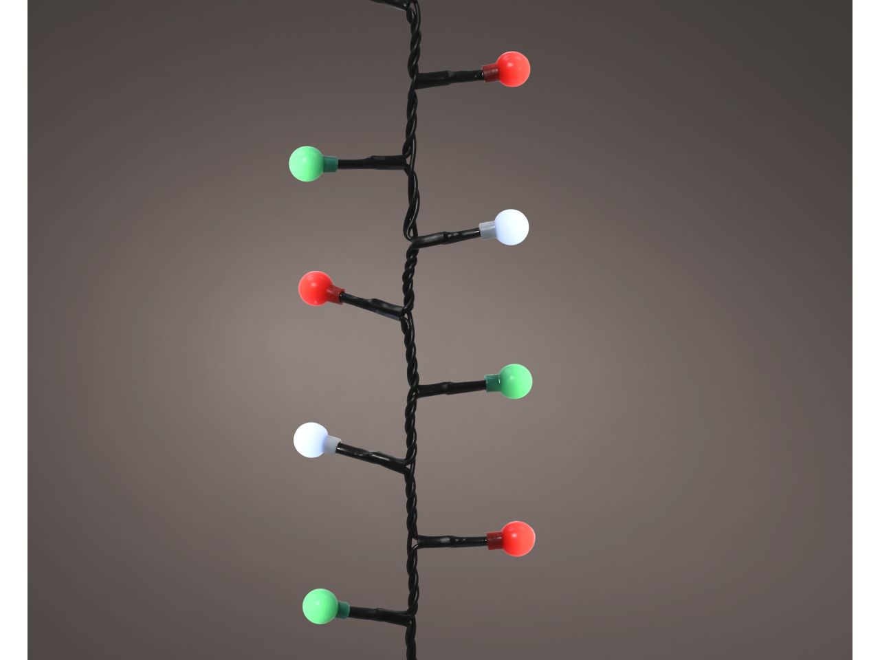 Luci natalizie led a ciliegina con 8 funzioni effetto scintillio ad uso esterno colore nero rosso bianco freddo verde misura lun.1100cm misura del led 3mm numero di led 500