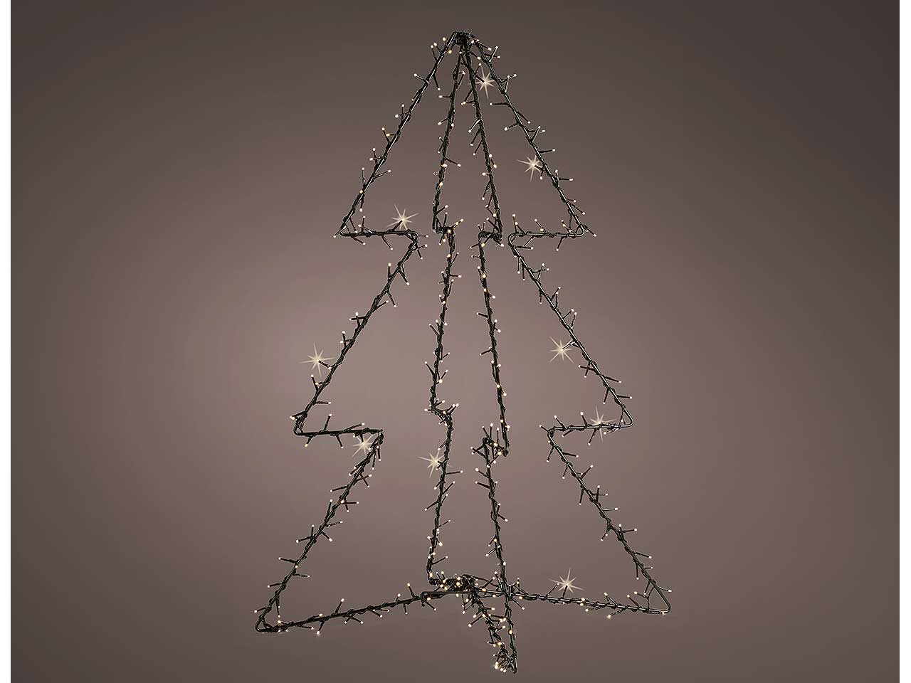 Alberello natalizio con luci uso esterno bianco caldo 98cm 400 led