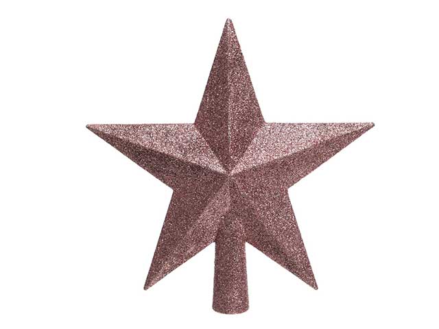 puntale per albero stella rosa 4,2x19x19cm