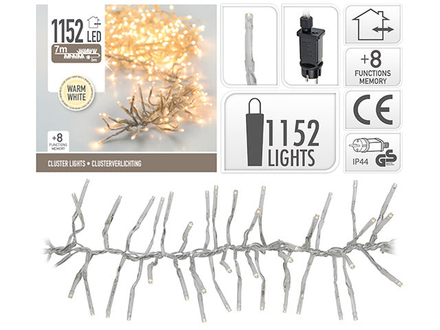 Catena luci cluster 1152led bianco caldo ax9502640