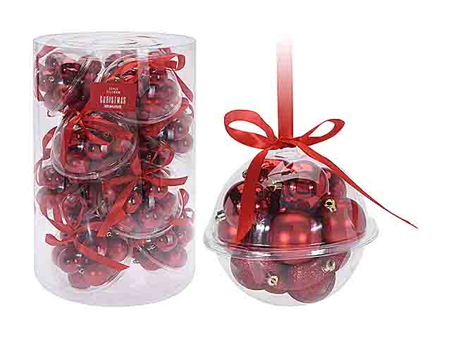 palline natalizie rosso diametro 5cm - 12 pezzi