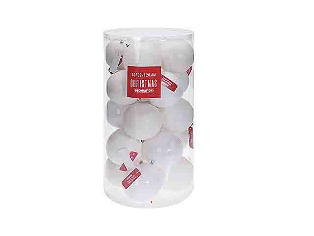palline natalizie bianco diametro 12cm