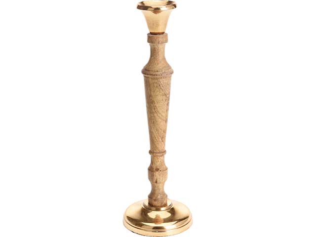 Candeliere legno/oro 32cm a54409170