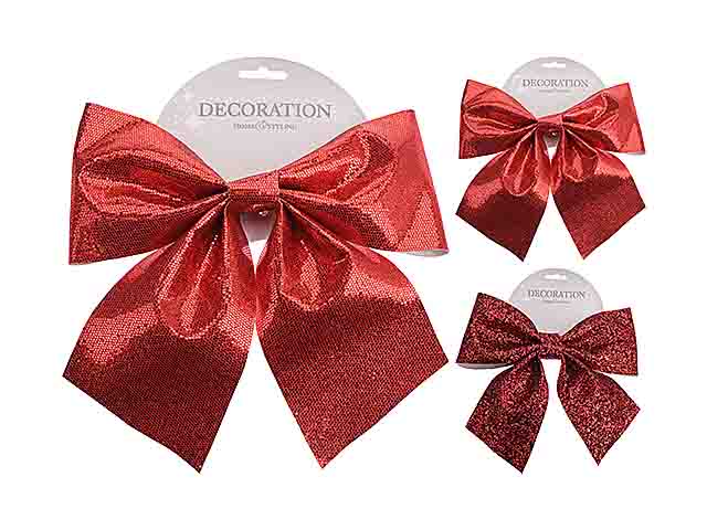fiocchi decorativi natalizi rosso 23cm