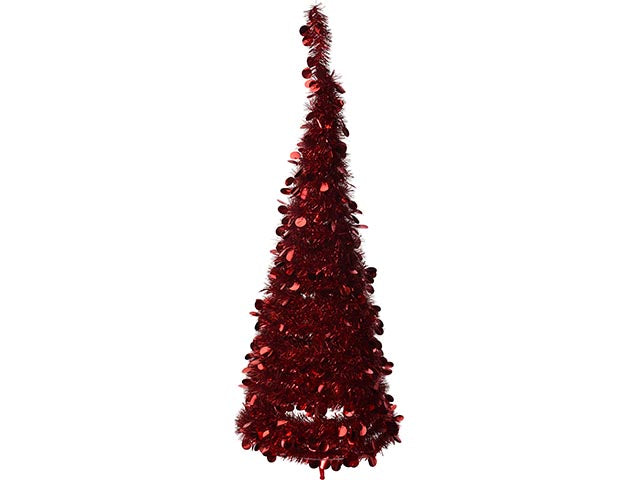 Albero di natale lametta rosso 120cm