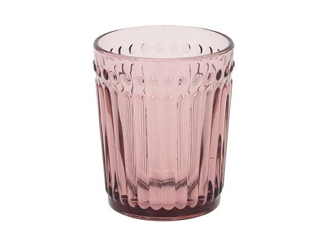 Bicchiere vetro 8x10cm rosa 6 pezzi ye7400010