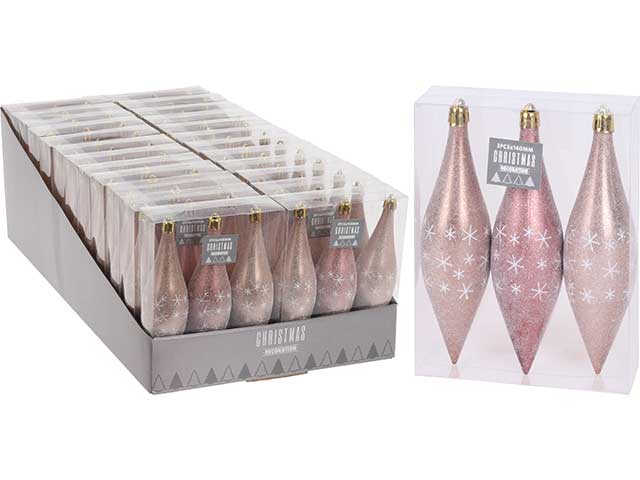 pendente natalizio ghiaccioli pretty 14cm - 3 pezzi