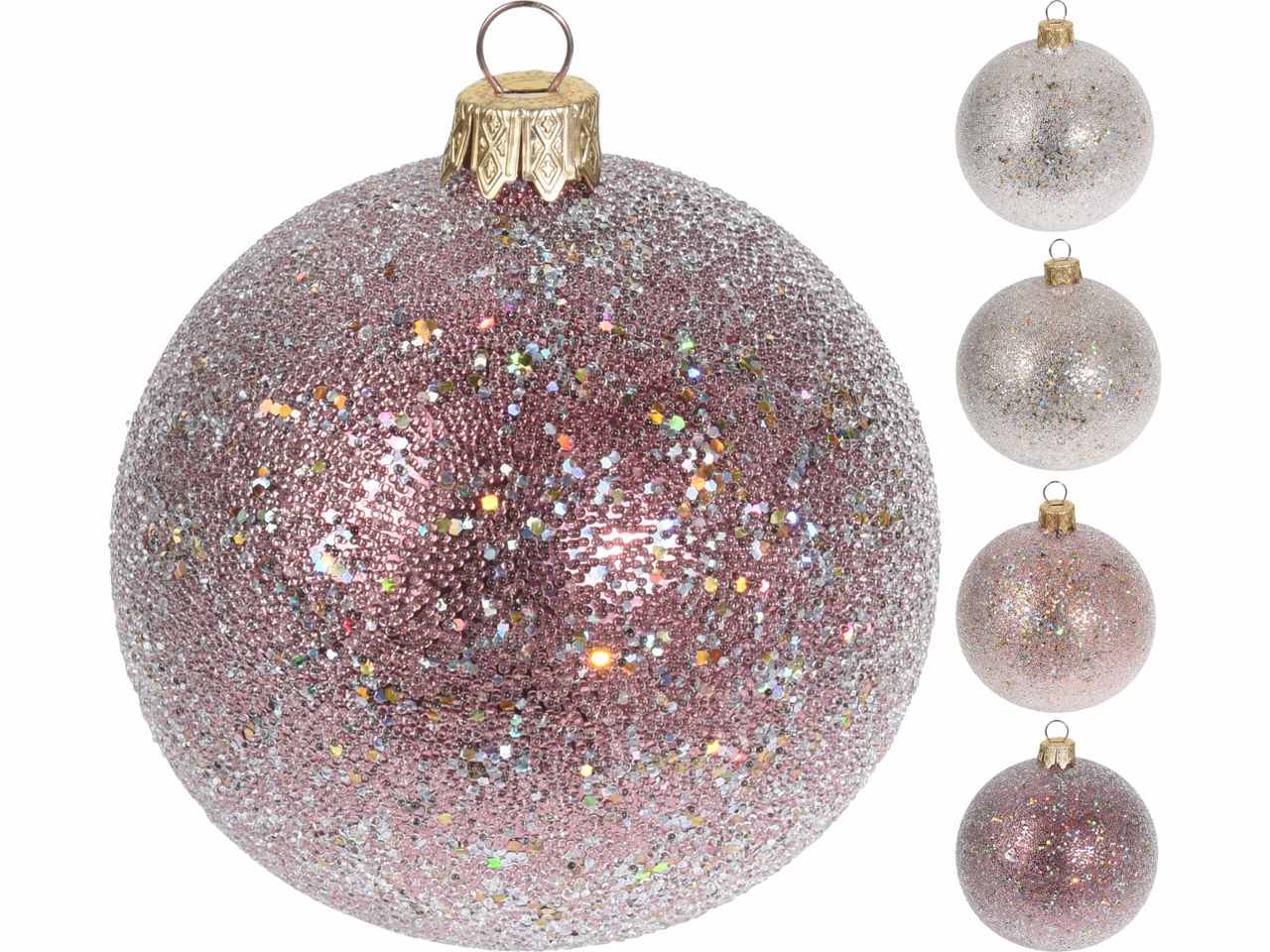 Sfera in vetro d.80mm con glitter