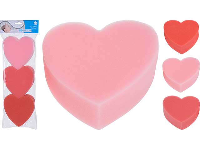Spugne bagno cuore 12cm 3 pezzi 170455670