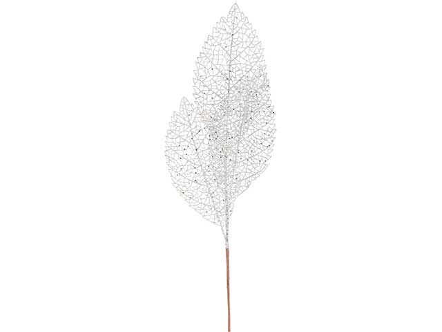 foglia 79cm glitter bianca yza000310