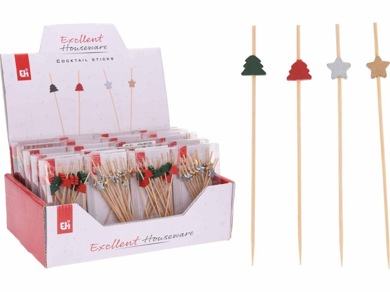 Stick natale legno 12cm 20 pezzi