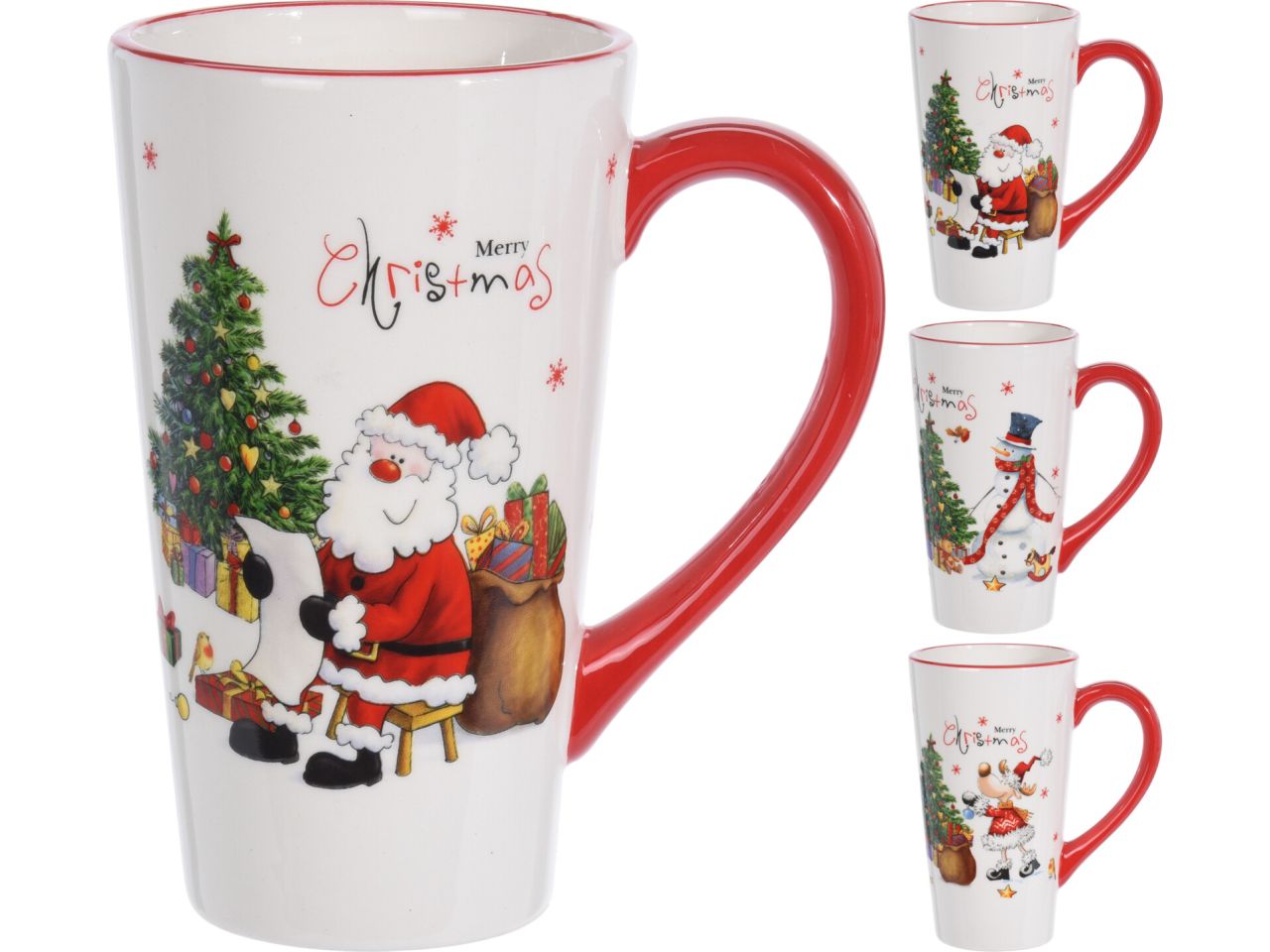 Tazza in ceramica natalizia capacita' 580ml in 3 assortimenti