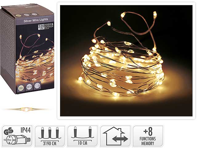 Catena luci 320 microled bianco caldo uso esterno ax4234430