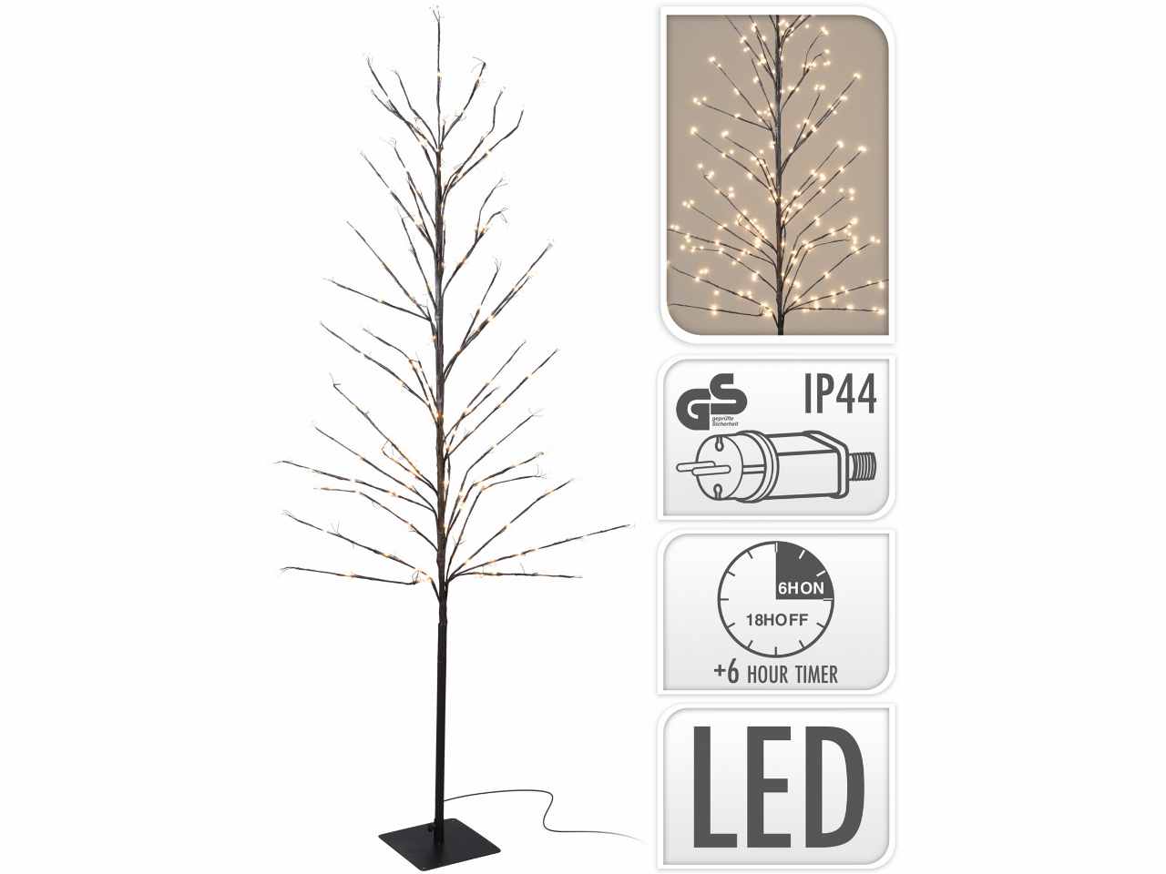 Albero 180cm 480 big led bianco caldo