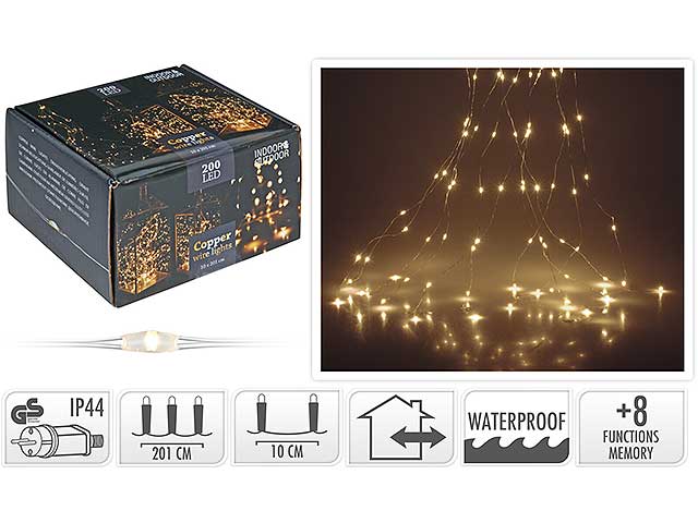 Cascata 200led b.caldo c/gioco ax8702720