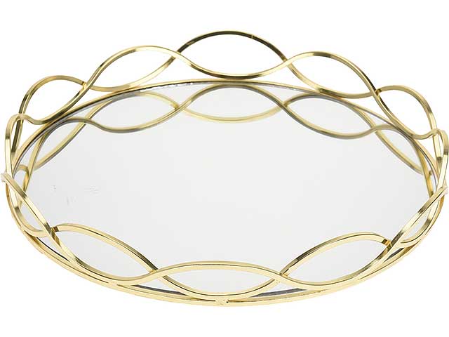 Vassoio specchio 31cm oro aae324670