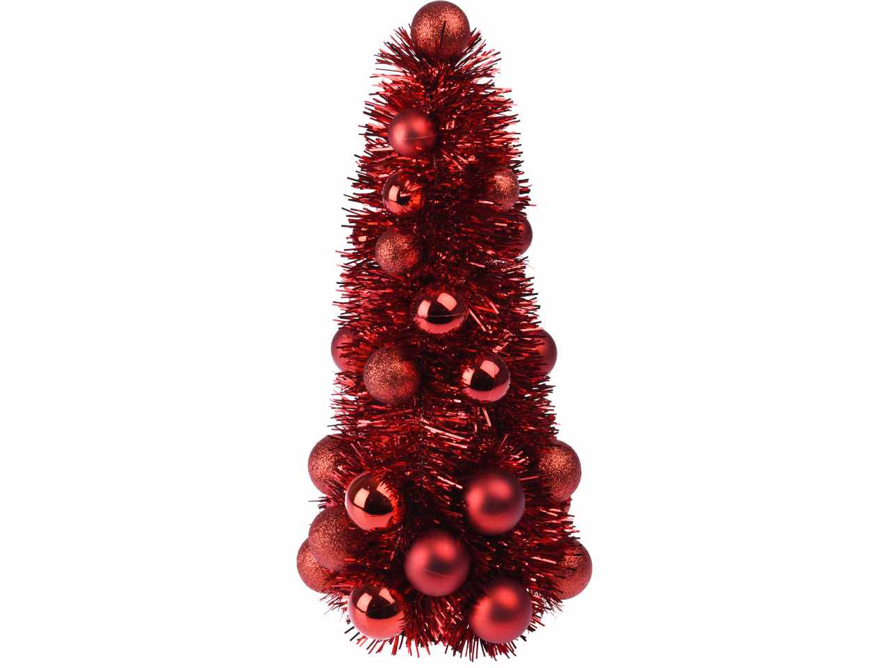 Albero 33cm con 35 sfere rosso