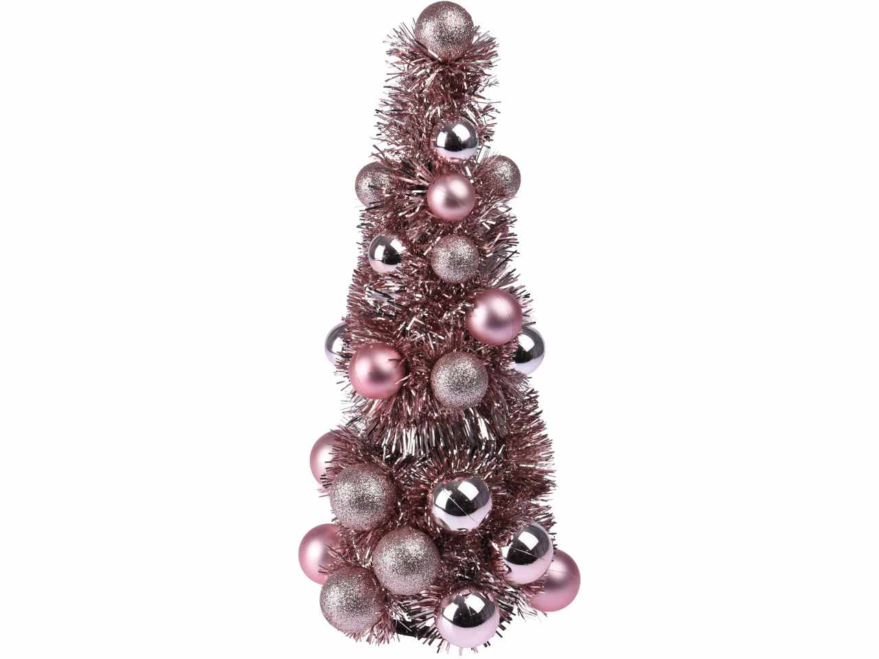 Albero 33cm con 35 sfere rosa