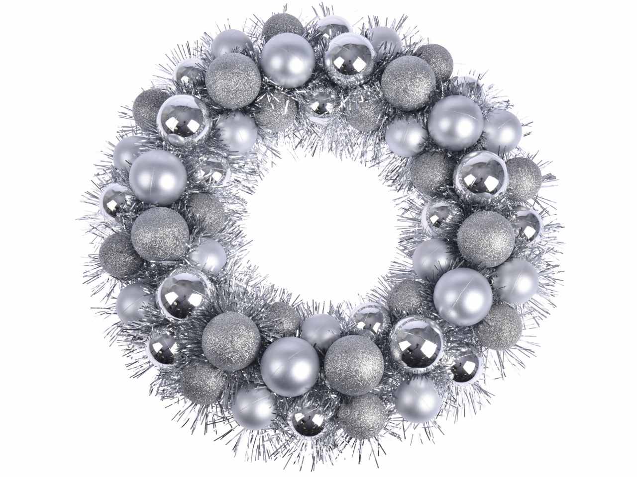 Corona 39cm con 56 sfere argento