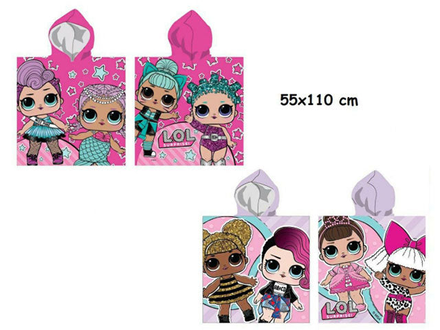 Poncho per bambini poncho lol surprise 55x110cm