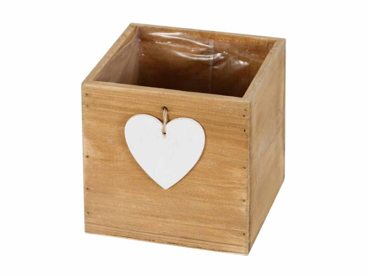 Vasetto legno c/plastica 15cm 37589-017