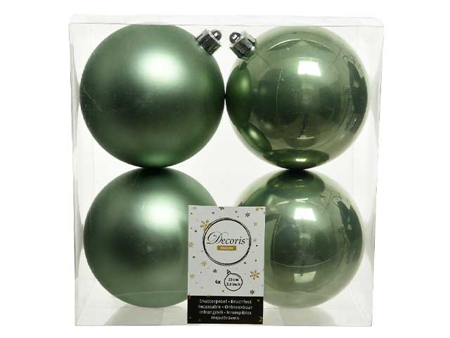 palline natalizie verde diametro 10cm - 4 pezzi