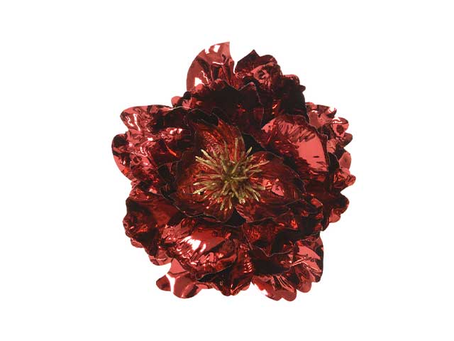 peonia con clip rossa 16cm 629232