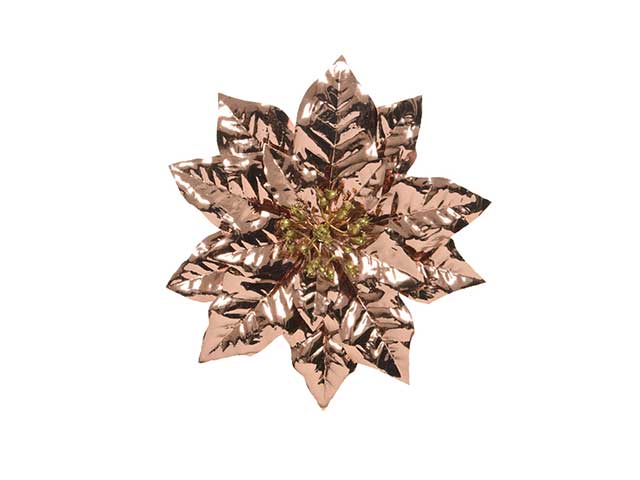 pendente natalizio stella di natale con clip in rame 24cm