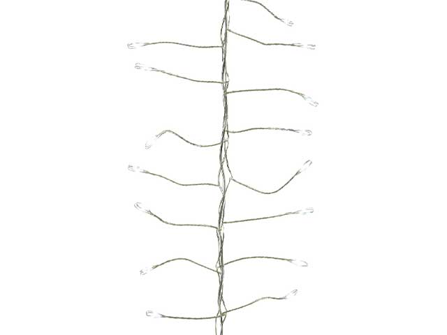 Catena luci filo argentato 240 microled bianco freddo uso esterno 496867