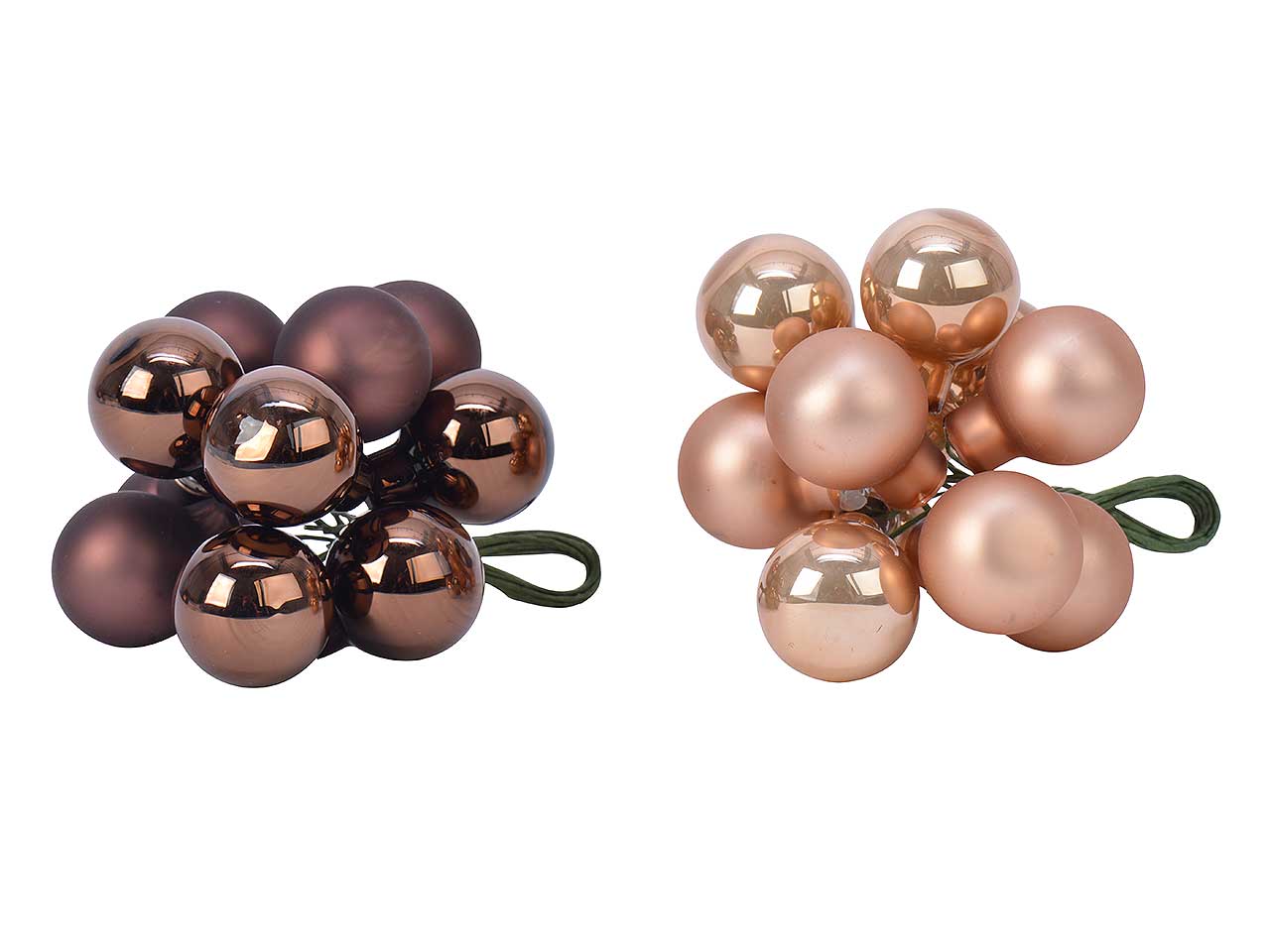 Palline natalizie mazzetto assortiti in vetro diametro 2cm - 10 pezzi