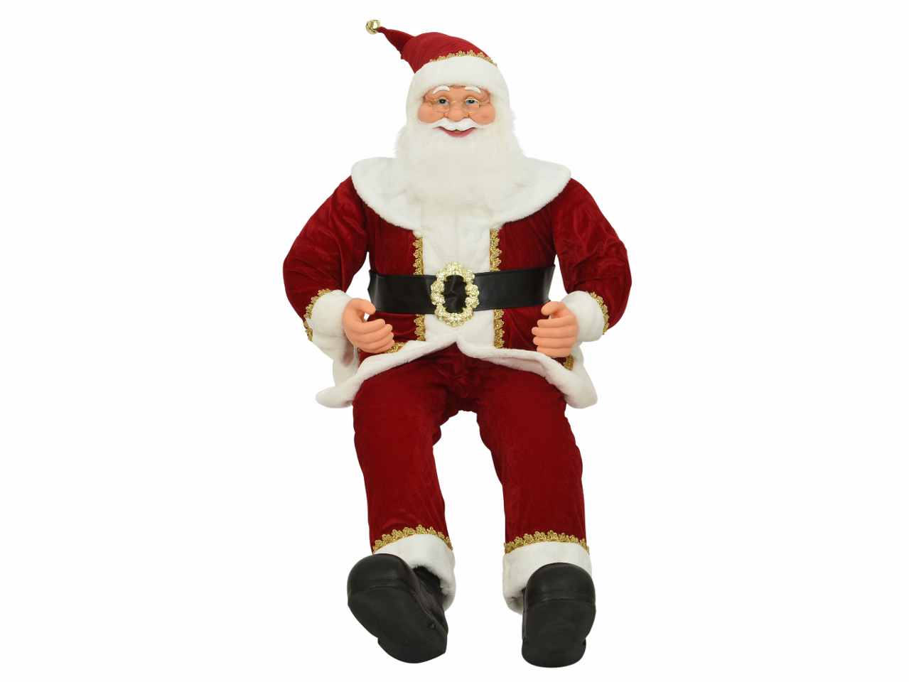 Babbo natale poliestere 60x60x140cm rosso/oro