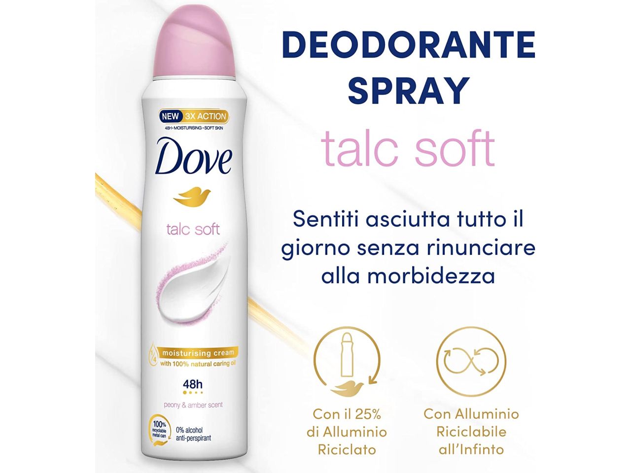 Dove talc soft deodorante spray 150ml 48h