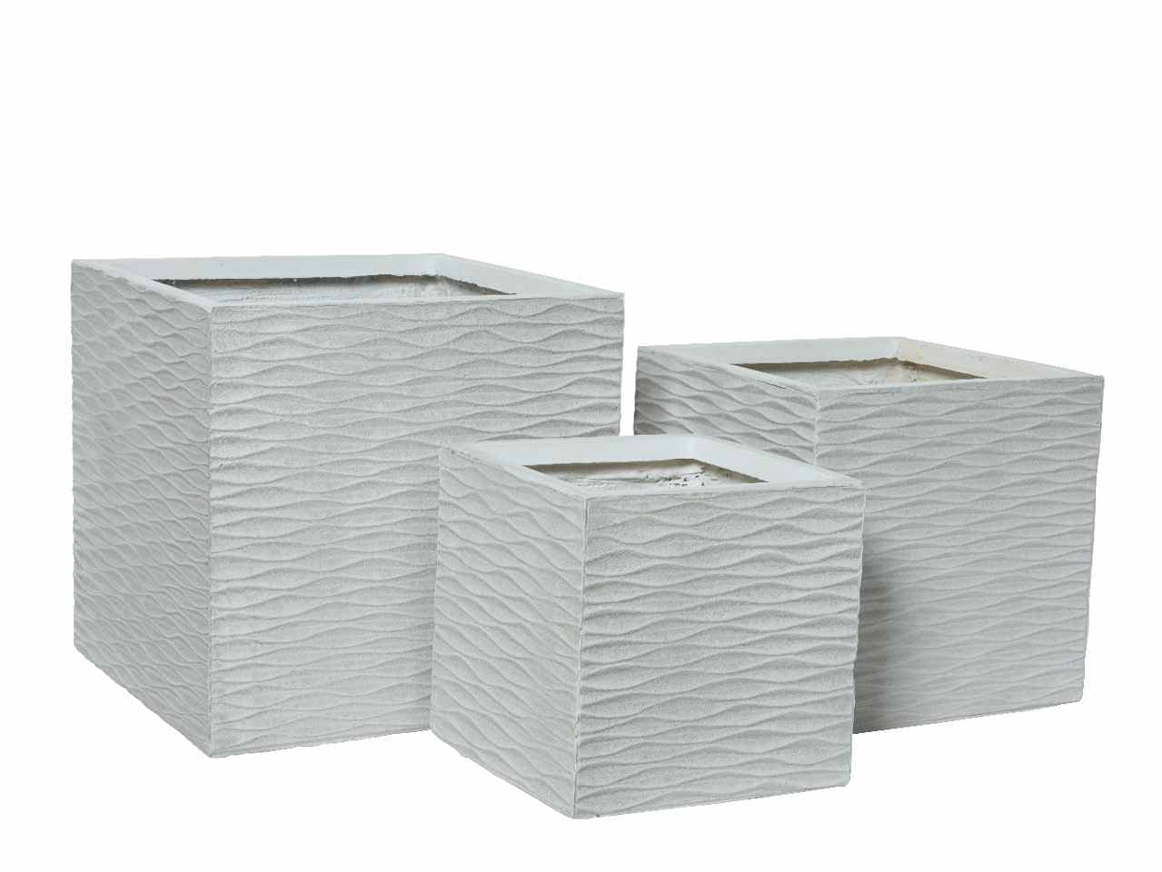 Fioriera quadr.da esterno 3 pezzi bianca850847