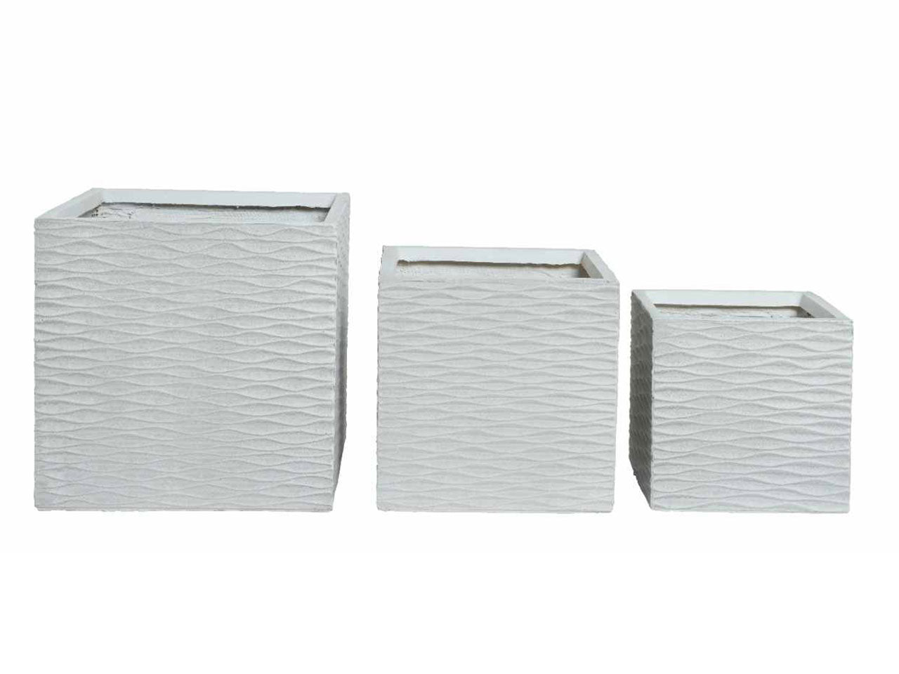 Fioriera quadr.da esterno 3 pezzi bianca850847