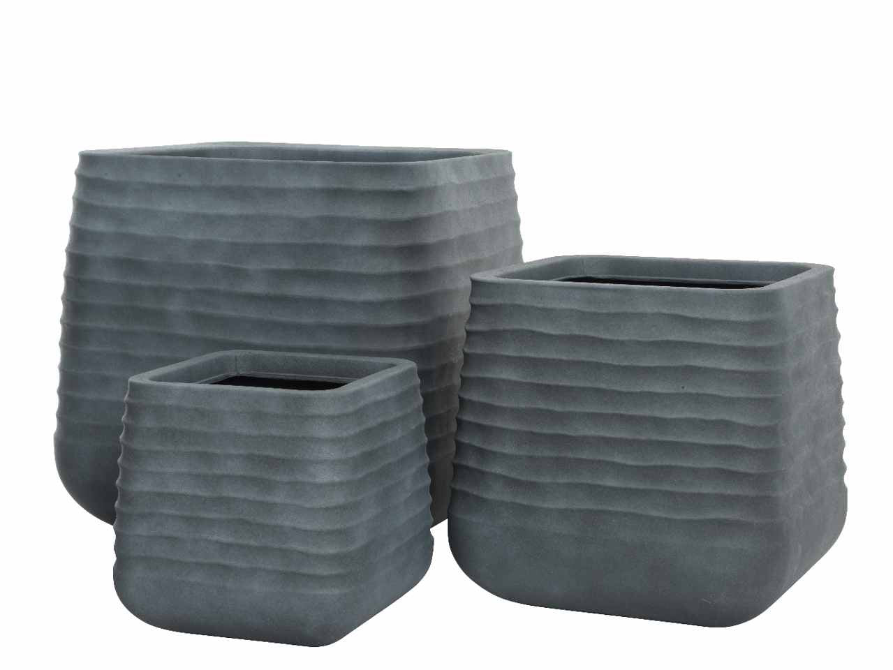 Fioriera quad.da esterno 3 pezzi grigia 850914