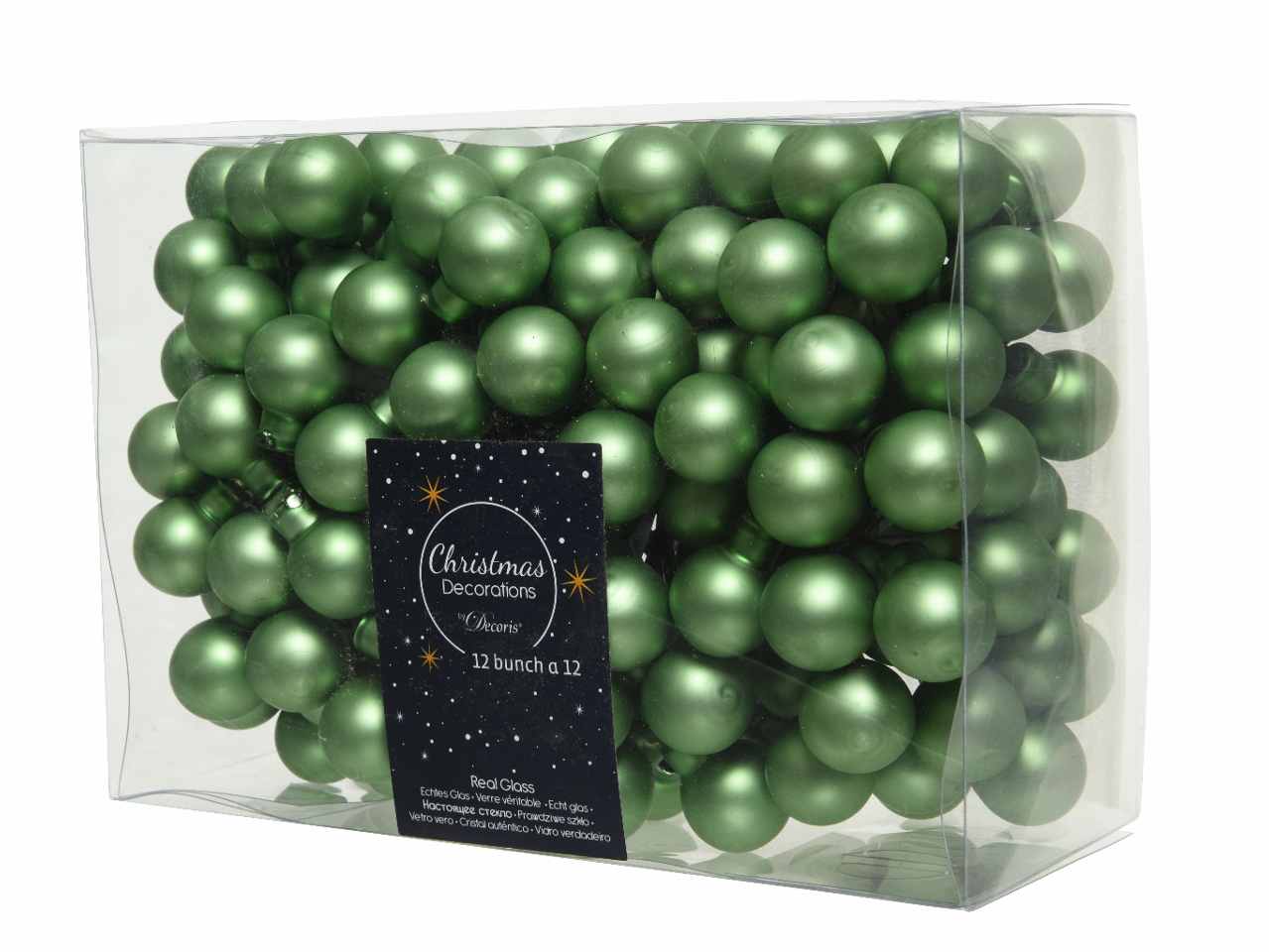Sfere su filo in vetro opaco d.2cm verde