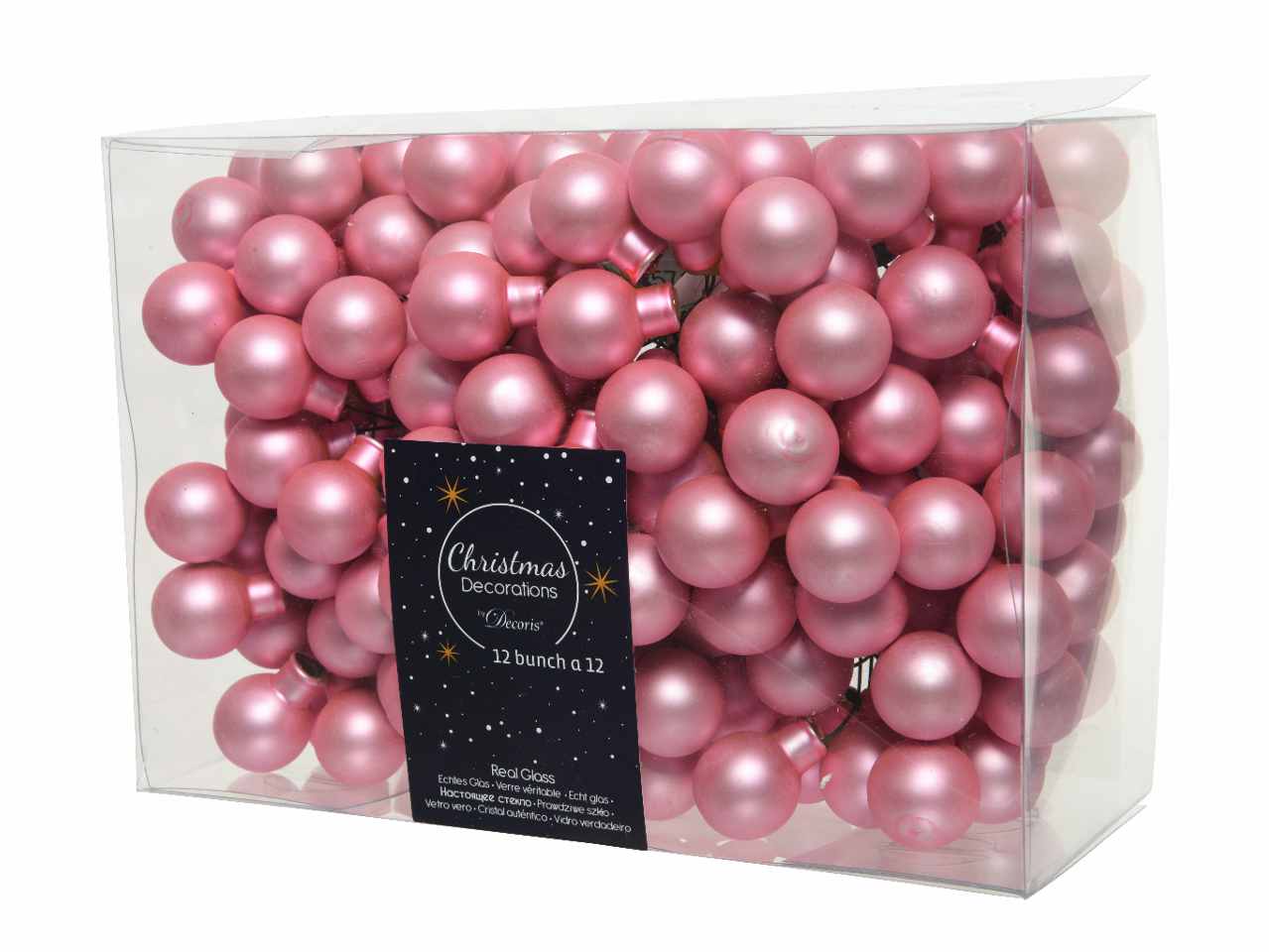Sfere su filo in vetro opaco d.2cm rosa